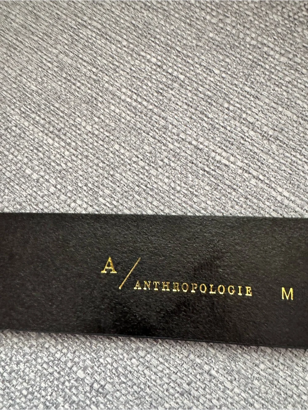 New Anthropologie Wide Leather Belt Black Curved Buckle Long size Medium